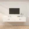 Image de vidaXL Meubles TV Muraux 2 pcs, Armoires de Télévision avec Porte, Armoires Suspendues, Meubles de Rangement Salon Salle de Séjour, Moderne, Blanc