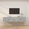 Image de vidaXL Meubles TV Muraux 2 pcs, Armoires de Télévision Suspendues avec Compartiment, Meubles Télé avec Porte Salon, Moderne, Gris Béton