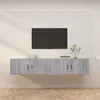 Image de vidaXL Meubles TV Muraux 2 pcs, Armoires de Télévision Suspendues avec Compartiment, Meubles Télé avec Porte Salon, Moderne, Sonoma Gris
