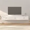 Image de vidaXL Meubles TV Muraux 3 pcs, Armoires de Télévision Suspendues avec Compartiment, Meubles Télé avec Porte Salon, Moderne, Blanc