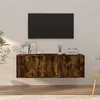 Image de vidaXL Ensemble de Meubles TV 2 pcs, Armoires de Télévision avec Portes, Meubles Télé Salon Salle de Séjour, Moderne, Chêne Fumé Bois d'Ingénierie