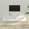 Image de vidaXL Ensemble de Meubles TV 3 pcs, Armoires de Télévision avec Portes, Meubles Télé Salon Salle de Séjour, Moderne, Blanc Bois d'Ingénierie