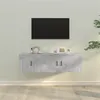 Image de vidaXL Ensemble de Meubles TV 2 pcs, Armoires de Télévision avec Portes, Meubles Télé Salon Salle de Séjour, Moderne, Gris Béton Bois d'Ingénierie