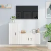 Image de vidaXL Ensemble de Meubles TV 2 pcs, Armoires de Télévision Murales, Meubles Télé Salon Salle de Séjour, Moderne, Blanc Bois d'Ingénierie