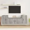 Image de vidaXL Ensemble de Meubles TV 3 pcs, Armoires de Télévision Murales, Meubles Télé Salon Salle de Séjour, Moderne, Sonoma Gris Bois d'Ingénierie