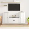 Image de vidaXL Ensemble de Meubles TV 3 pcs, Armoires de Télévision Murales, Meubles Télé Salon Salle de Séjour, Moderne, Blanc Bois d'Ingénierie 3188526