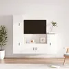 Image de vidaXL Ensemble de Meubles TV 4 pcs, Armoires de Télévision Suspendues, Meubles Télé Muraux de Salon, Moderne, Blanc Bois d'Ingénierie
