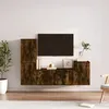Image de vidaXL Ensemble de Meubles TV 4 pcs, Armoires de Télévision Murales, Meubles Télé Salon Salle de Séjour Intérieur, Chêne Fumé Bois d'Ingénierie 3188603
