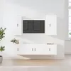 Image de vidaXL Ensemble de Meubles TV 5 pcs, Armoires de Télévision Murales, Meubles Télé Salon Salle de Séjour Intérieur, Blanc Bois d'Ingénierie