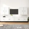 Image de vidaXL Ensemble de Meubles TV 8 pcs, Armoires de Télévision Murales, Meubles Télé Salon Salle de Séjour Intérieur, Blanc Bois d'Ingénierie
