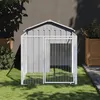 Image de vidaXL Niche pour Chien avec Cour, Abri pour Chien avec Toit, Cage pour Animaux de Compagnie, Maison d’Extérieur Patio, Gris 172352