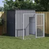 Image de vidaXL Niche pour chien avec cour anthracite 165x251x181 cm, cage pour chien, abri pour chien, maison pour animaux, cages 172365