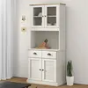 Image de vidaXL Buffet haut VIGO blanc 78x40x175 cm bois massif de pin, armoire, armoire de rangement, buffet haut, armoire latérale, armoire haute