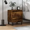 Image de vidaXL Table de Chevet, Armoire de Nuit avec 2 Tiroirs, Armoire de Lit avec Rangement, Meuble de Chambre à Coucher, Chêne Fumé Bois d'Ingénierie