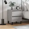 Image de vidaXL Table de chevet sonoma gris 40x35x50 cm bois d’ingénierie
