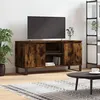 Image de vidaXL Meuble TV, Armoire de Télévision avec 4 Compartiments et Pieds, Meuble Télé avec Rangement Salon Salle de Séjour, Chêne Fumé Bois d'Ingénierie