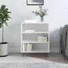 Image de Buffet blanc brillant 57x35x70 cm bois d ingénierie