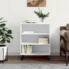 Image de vidaXL Buffet blanc brillant 57x35x70 cm bois d'ingénierie827142