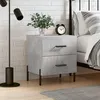 Image de vidaXL Table de Chevet, Armoire de Nuit avec Tiroirs, Table de Nuit avec Pieds, Meuble de Rangement Chambre, Moderne, Gris Béton Bois d’Ingénierie