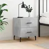 Image de vidaXL Table de Chevet, Armoire de Nuit avec Tiroirs, Table de Nuit avec Pieds, Meuble de Rangement Chambre, Moderne, Gris Béton Bois d’Ingénierie