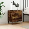 Image de vidaXL Table de Chevet, Armoire de Nuit avec Tiroirs, Table de Nuit avec Pieds, Meuble de Rangement Chambre, Moderne, Chêne Fumé Bois d’Ingénierie