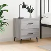 Image de vidaXL Table de Chevet, Armoire de Nuit avec Tiroirs, Table de Nuit avec Pieds, Meuble de Rangement Chambre, Moderne, Gris Sonoma Bois d’Ingénierie