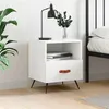 Image de vidaXL Table de chevet blanc 40x35x47,5 cm bois d’ingénierie827372