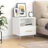 Image de vidaXL Table de chevet blanc 40x35x47,5 cm bois d’ingénierie, armoire, armoire latérale, support de téléphone, table de chevet