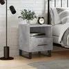 Image de vidaXL Table de chevet gris béton 40x35x47,5 cm bois d’ingénierie, armoire, armoire latérale, support de téléphone, table de chevet