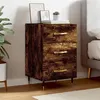 Image de vidaXL Table de Chevet, Table de Nuit avec Tiroir, Armoire de Chevet, Meuble de Rangement Salon Chambre à Coucher, Moderne, Chêne Fumé Bois d'Ingénierie 827641