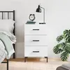 Image de vidaXL Table de Chevet, Table de Nuit avec Tiroir, Armoire de Chevet, Meuble de Rangement Salon Chambre à Coucher, Moderne, Blanc Bois d'Ingénierie 827660