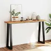 Image de vidaXL Wandtafel met natuurlijke rand 140x40x80 cm massief acaciahout353297