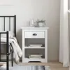 Image de vidaXL Table de Chevet, Armoire de Lit avec Rangement, Table de Nuit, Armoire de Nuit, Meuble de Chambre à Coucher, Blanc Bois de Pin Massif