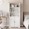 Image de vidaXL Bibliothèque BODO blanc and marron 80x40x172cm bois massif pin 355057