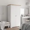 Image de vidaXL Garde-robe, Armoire à Vêtements, Placard de Vêtements, Meuble de Rangement, Organisateur de Chambre, Blanc Marron 355060