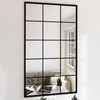 Image de vidaXL Miroirs muraux 3 pcs noir 100x60 cm métal 3189036