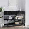 Image de Table console avec tiroirs et étagères noir bois d ingénierie