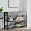 Image de vidaXL Table console avec tiroirs et étagères gris bois d'ingénierie 833406