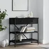 Image de vidaXL Table console noir 75x34,5x75 cm bois d'ingénierie 833408