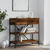 Image de vidaXL Table console chêne fumé 75x34,5x75 cm bois d'ingénierie 833410