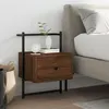 Image de vidaXL Table de chevet murale chêne brun 35x30x51 cm bois d'ingénierie 833451