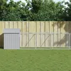 Image de vidaXL Niche pour chien avec toit gris clair acier galvanisé, cage pour chien, abri pour chien, maison pour animaux, cages 3189066