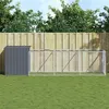 Image de vidaXL Niche pour chien avec cour anthracite 110x405x110 cm, cage pour chien, abri pour chien, maison pour animaux, cages 3189079