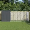 Image de vidaXL Niche pour chien avec cour anthracite 214x457x181 cm, cage pour chien, abri pour chien, maison pour animaux, cages 3189120