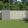 Image de vidaXL Hondenhok met ren 214x1069x181 cm staal lichtgrijs3189129