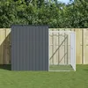 Image de vidaXL Niche pour chien avec cour anthracite 214x253x181 cm, cage pour chien, abri pour chien, maison pour animaux, cages 3189131