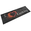Image de vidaXL Tapis de cuisine lavable impression cuisine noir 60x180 cm 136550