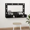 Image de Armoire à miroir - vidaXL - 90x31,5x62 cm - LED - Noir - Design contemporain
