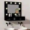 Image de vidaXL Armoire à Miroir avec LED, Étagère de Rangement Murale avec Miroir, Organisateur de Salle de Bain Toilette, Moderne, 833520