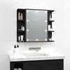 Image de vidaXL Armoire à miroir avec LED noir 70x16,5x60 cm 833536